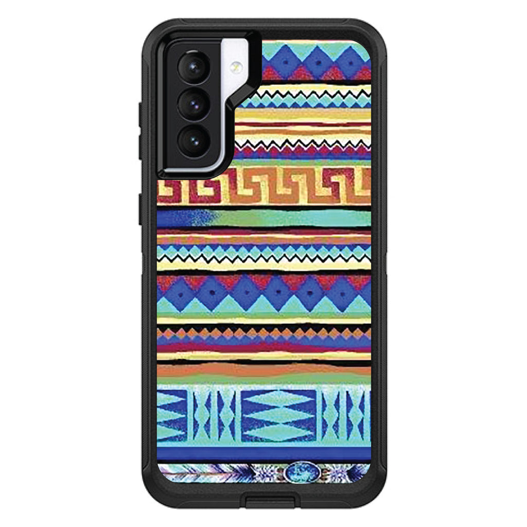 Blue Red Yellow Tribal Print OtterBox Defender Case for iPhone & Galaxy, view 6
