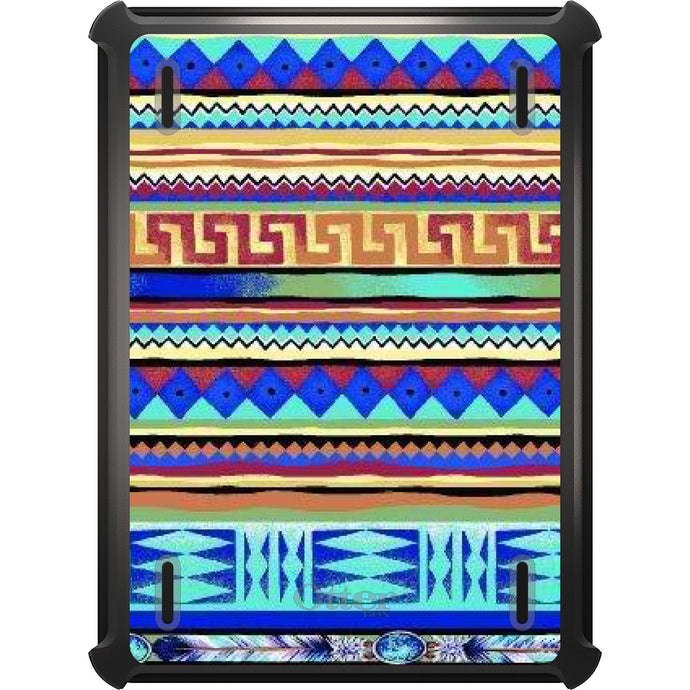 DistinctInk™ OtterBox Defender Series Case for Apple iPad / iPad Pro / iPad Air / iPad Mini - Blue Red Yellow Tribal Print