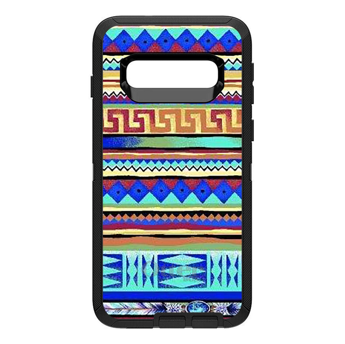 Blue Red Yellow Tribal Print OtterBox Defender Case for iPhone & Galaxy, view 9