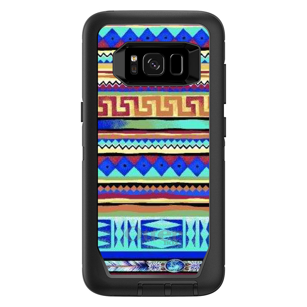 Blue Red Yellow Tribal Print OtterBox Defender Case for iPhone & Galaxy, view 12