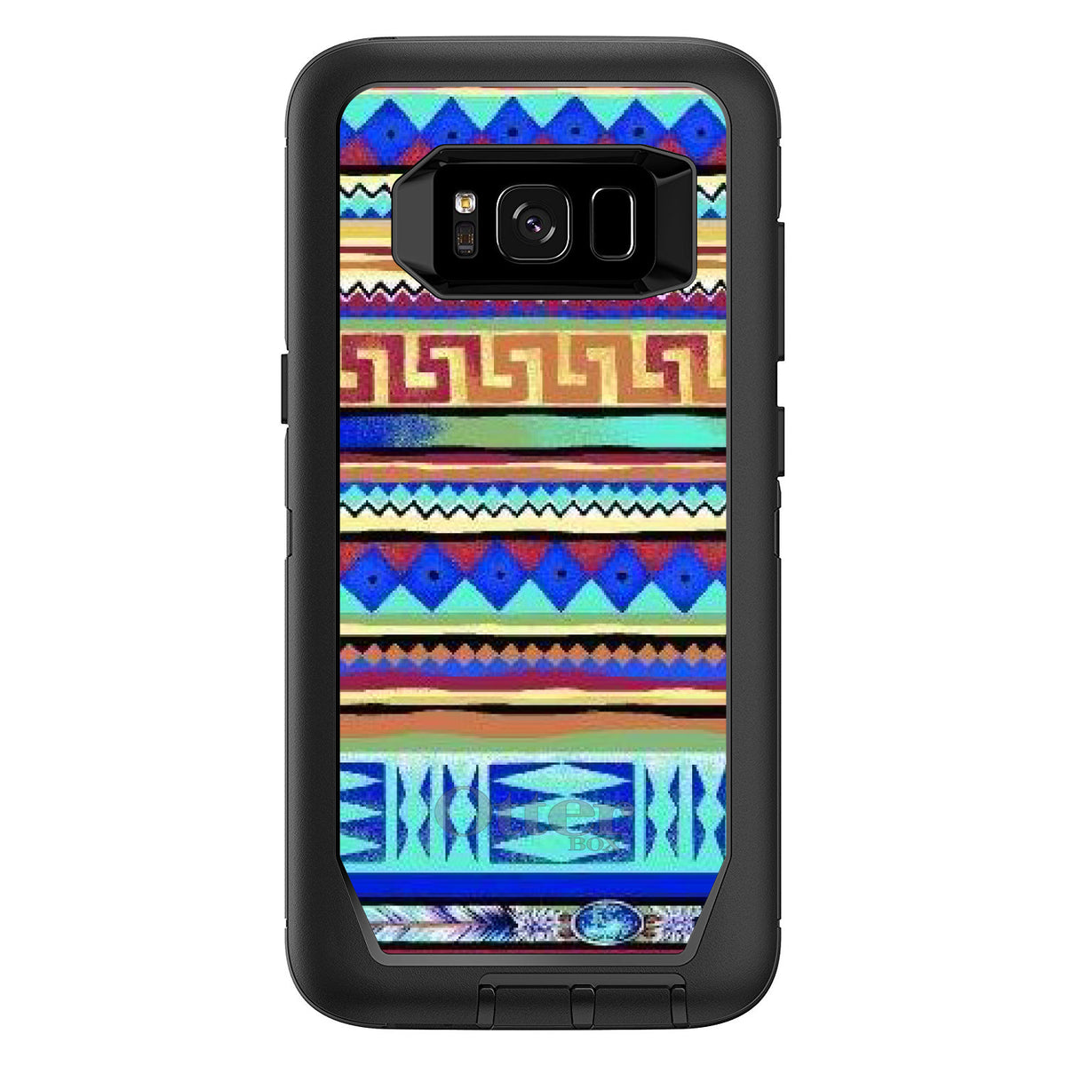 Blue Red Yellow Tribal Print OtterBox Defender Case for iPhone & Galaxy, view 12