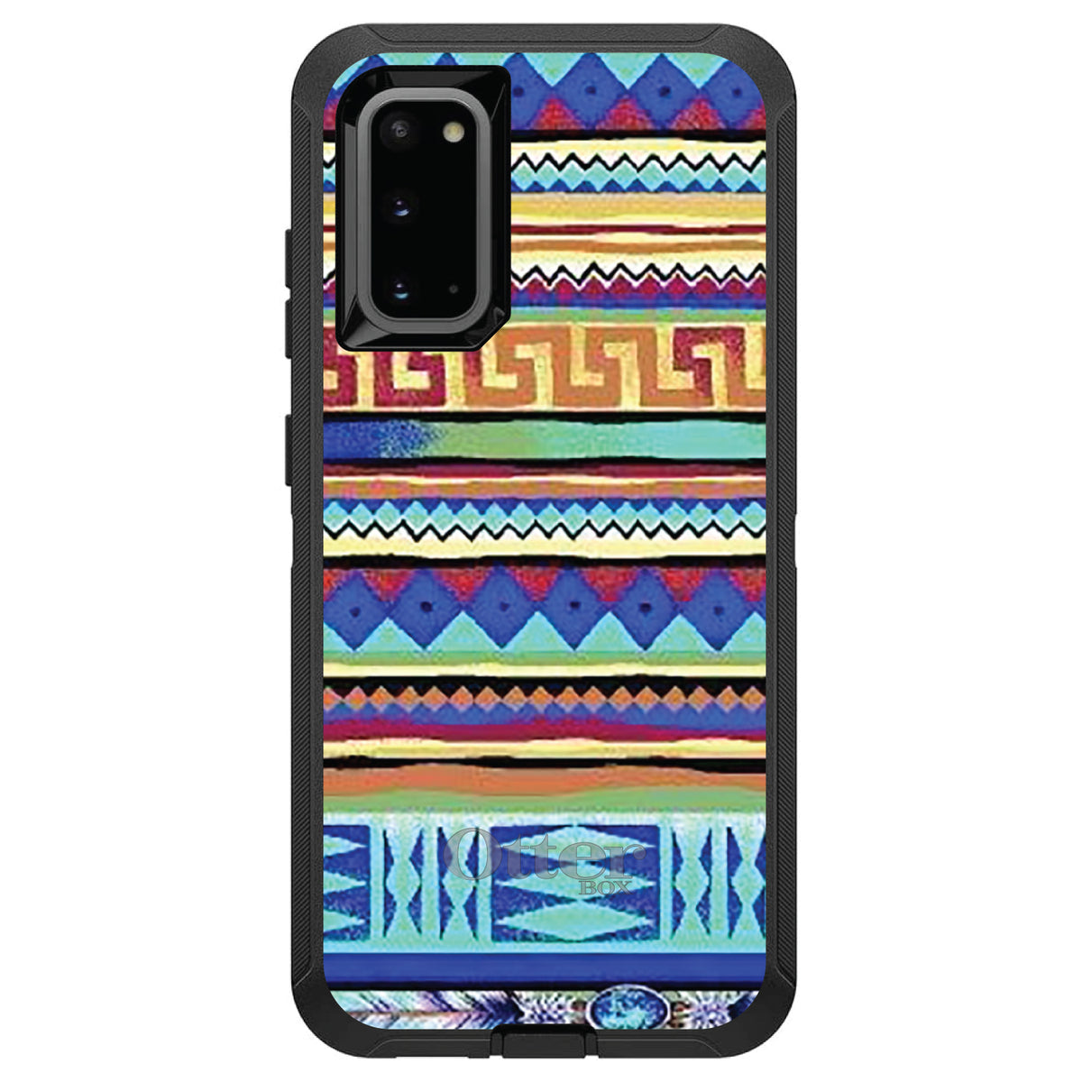 Blue Red Yellow Tribal Print OtterBox Defender Case for iPhone & Galaxy, view 8