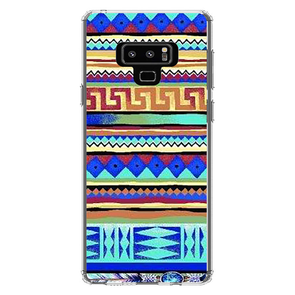 Blue Red Yellow Tribal Print Clear Shockproof iPhone Case, view 11