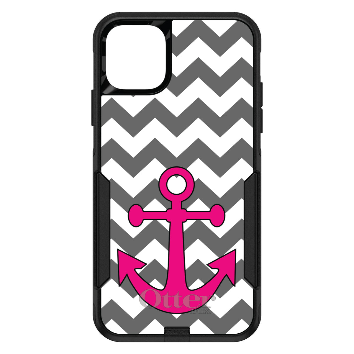 Grey White Pink Chevron Anchor OtterBox Commuter Case for iPhone & Galaxy, view 2