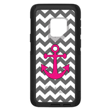 DistinctInk™ OtterBox Commuter Series Case for Apple iPhone or Samsung Galaxy - Grey White Pink Chevron Anchor