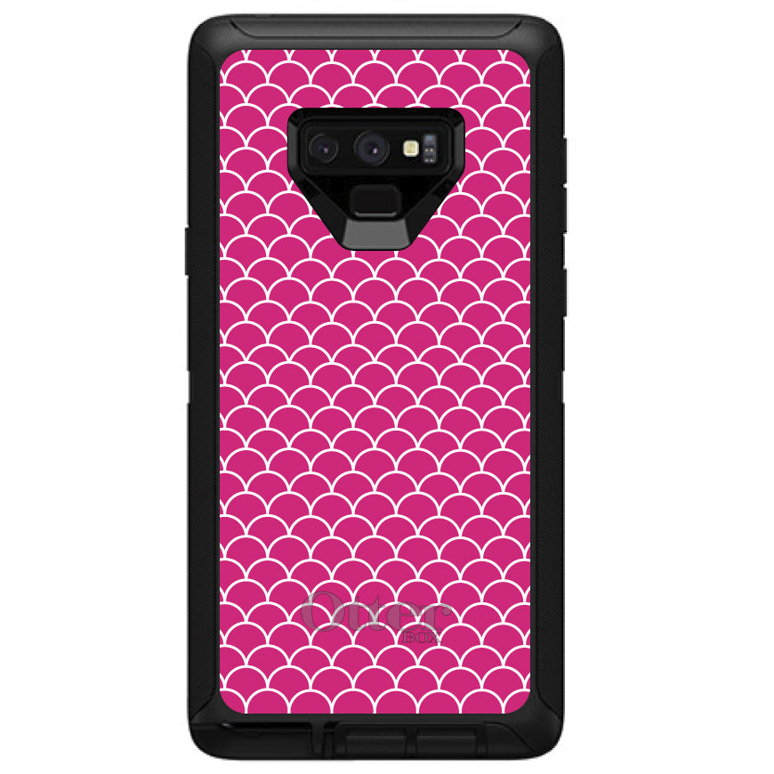 Hot Pink White Scalloped Pattern OtterBox Defender Case for iPhone & Galaxy, view 16