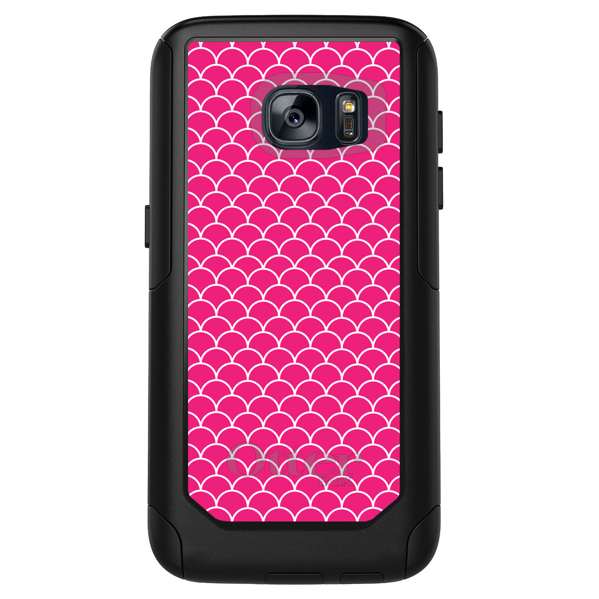Hot Pink White Scalloped Pattern OtterBox Commuter Case for iPhone & Galaxy, view 11
