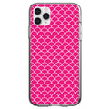 Hot Pink White Scalloped Pattern Clear Shockproof iPhone Case