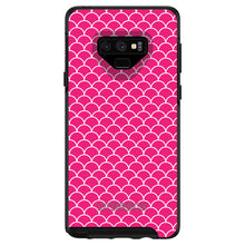 DistinctInk™ OtterBox Symmetry Series Case for Apple iPhone / Samsung Galaxy / Google Pixel - Hot Pink White Scalloped Pattern