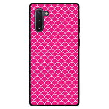 DistinctInk® Hard Plastic Snap-On Case for Apple iPhone or Samsung Galaxy - Hot Pink White Scalloped Pattern