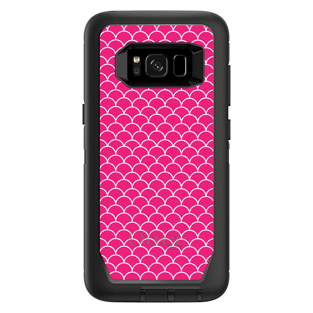 Hot Pink White Scalloped Pattern OtterBox Defender Case for iPhone & Galaxy, view 12