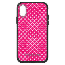 DistinctInk™ OtterBox Symmetry Series Case for Apple iPhone / Samsung Galaxy / Google Pixel - Hot Pink White Scalloped Pattern