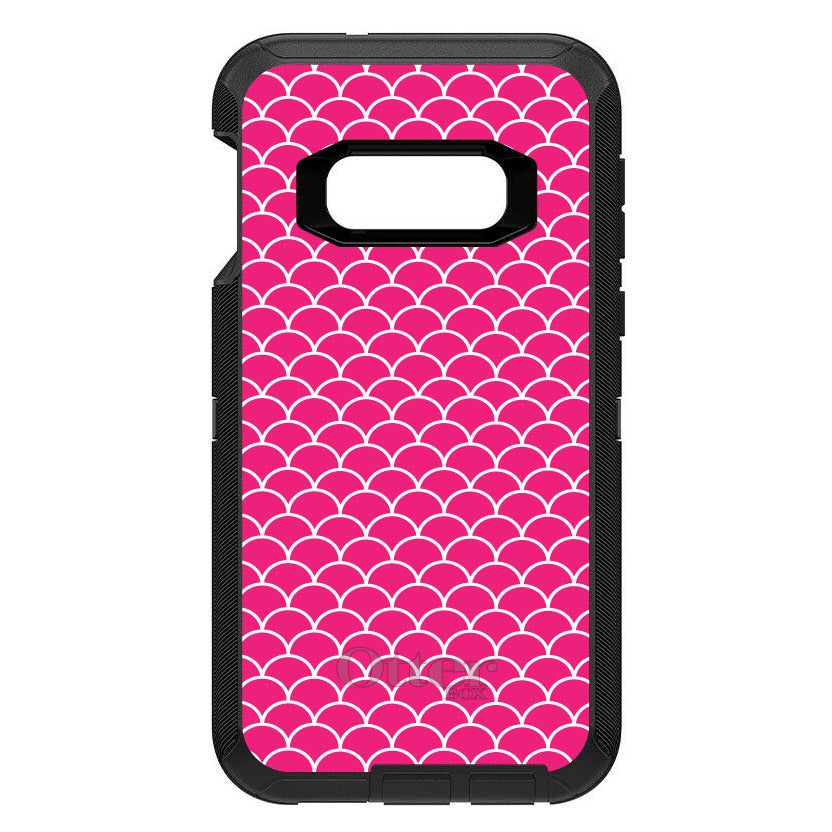 Hot Pink White Scalloped Pattern OtterBox Defender Case for iPhone & Galaxy, view 10
