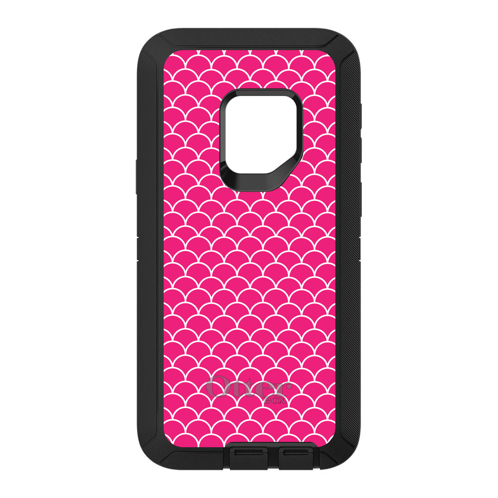 Hot Pink White Scalloped Pattern OtterBox Defender Case for iPhone & Galaxy, view 11