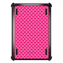 DistinctInk™ OtterBox Defender Series Case for Apple iPad / iPad Pro / iPad Air / iPad Mini - Hot Pink White Scalloped Pattern
