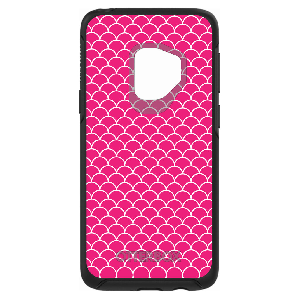 Hot Pink White Scalloped Pattern OtterBox Symmetry Case for iPhone & Galaxy, view 8