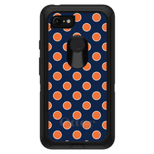 DistinctInk™ OtterBox Defender Series Case for Apple iPhone / Samsung Galaxy / Google Pixel - Navy Orange White Polka Dots