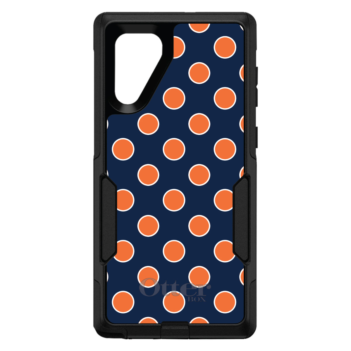 Navy Orange White Polka Dots OtterBox Commuter Case for iPhone & Galaxy, view 13