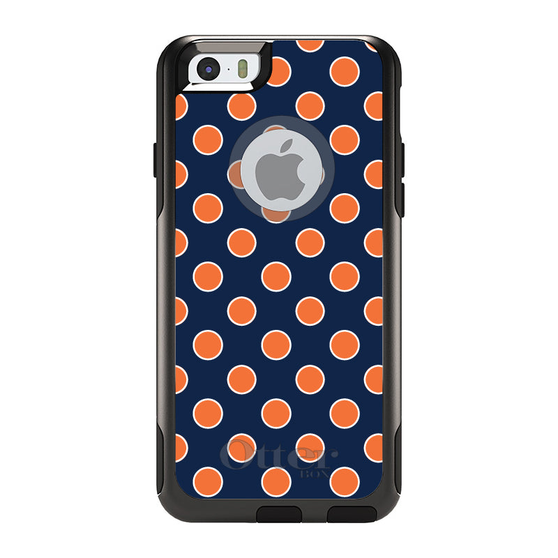 Navy Orange White Polka Dots OtterBox Commuter Case for iPhone & Galaxy, view 4