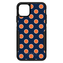 DistinctInk™ OtterBox Commuter Series Case for Apple iPhone or Samsung Galaxy - Navy Orange White Polka Dots