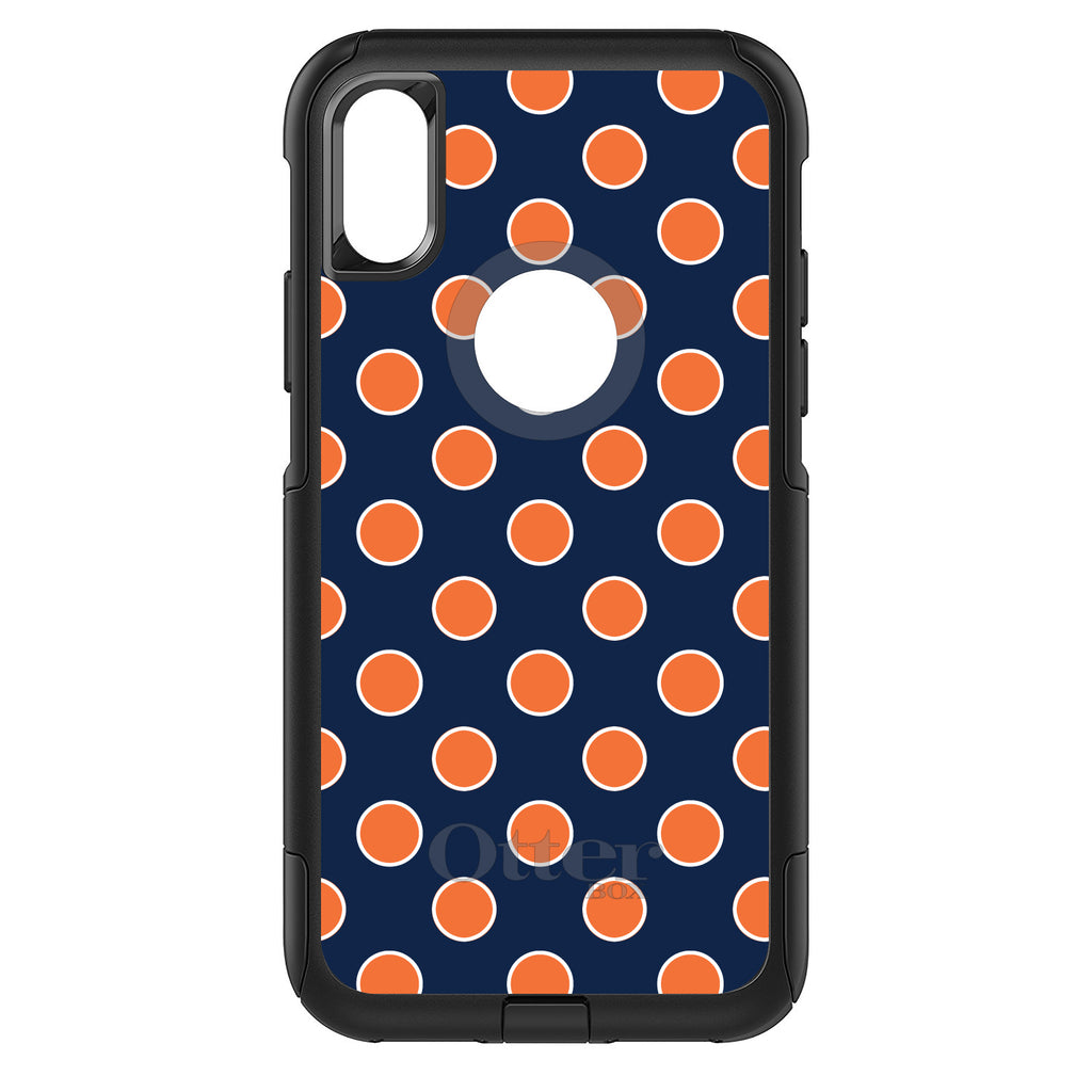 Navy Orange White Polka Dots OtterBox Commuter Case for iPhone & Galaxy, view 3