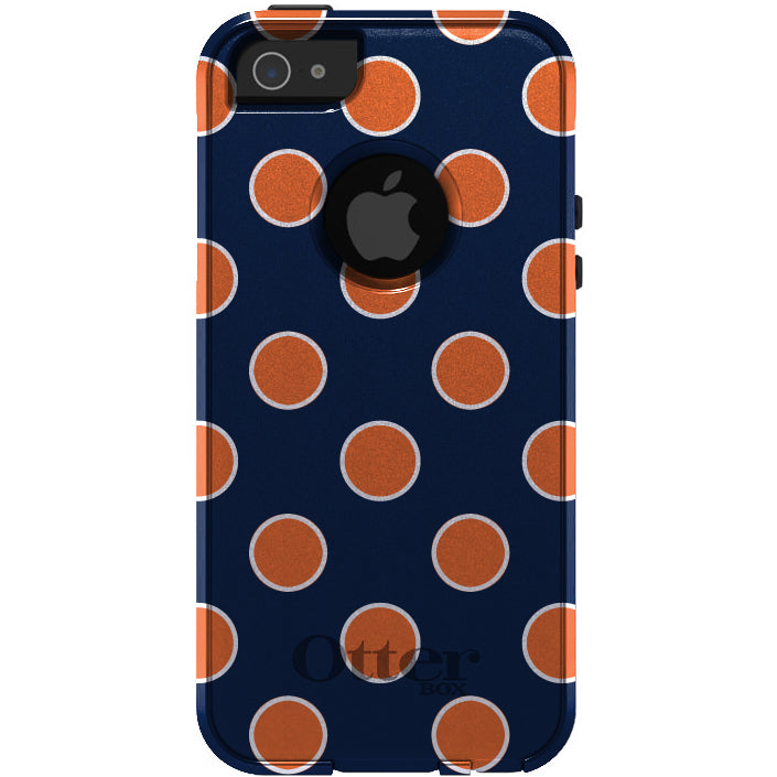 Navy Orange White Polka Dots OtterBox Commuter Case for iPhone & Galaxy, view 5