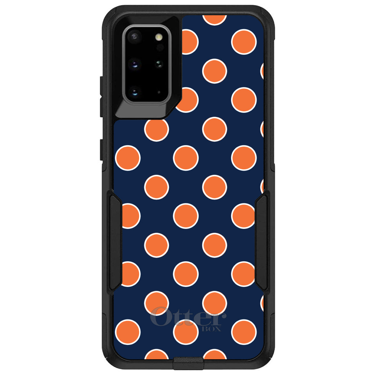 Navy Orange White Polka Dots OtterBox Commuter Case for iPhone & Galaxy, view 6