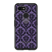 DistinctInk™ OtterBox Symmetry Series Case for Apple iPhone / Samsung Galaxy / Google Pixel - Purple Black Damask Floral
