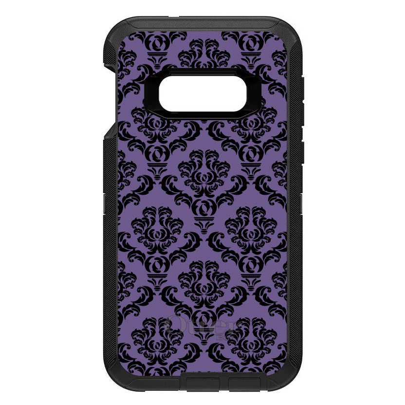 Purple Black Damask Floral OtterBox Defender Case for iPhone & Galaxy, view 10