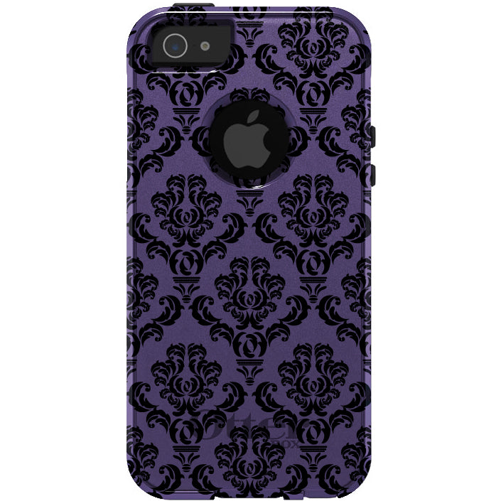 Purple Black Damask Floral OtterBox Commuter Case for iPhone & Galaxy, view 5