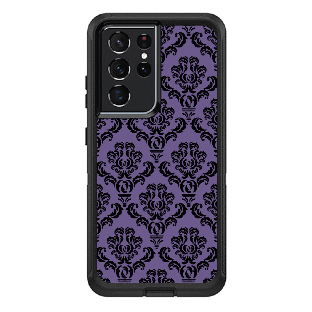 Purple Black Damask Floral OtterBox Defender Case for iPhone & Galaxy, view 7