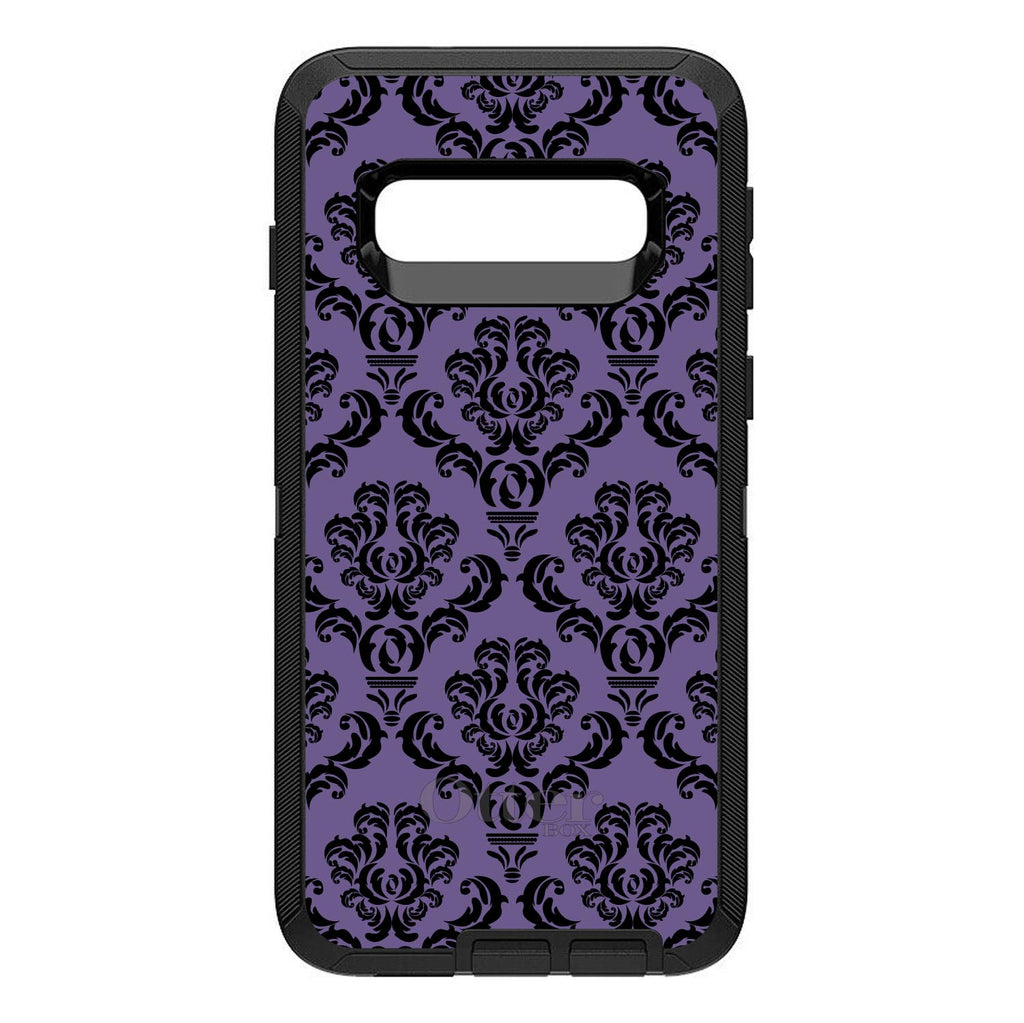 Purple Black Damask Floral OtterBox Defender Case for iPhone & Galaxy, view 9