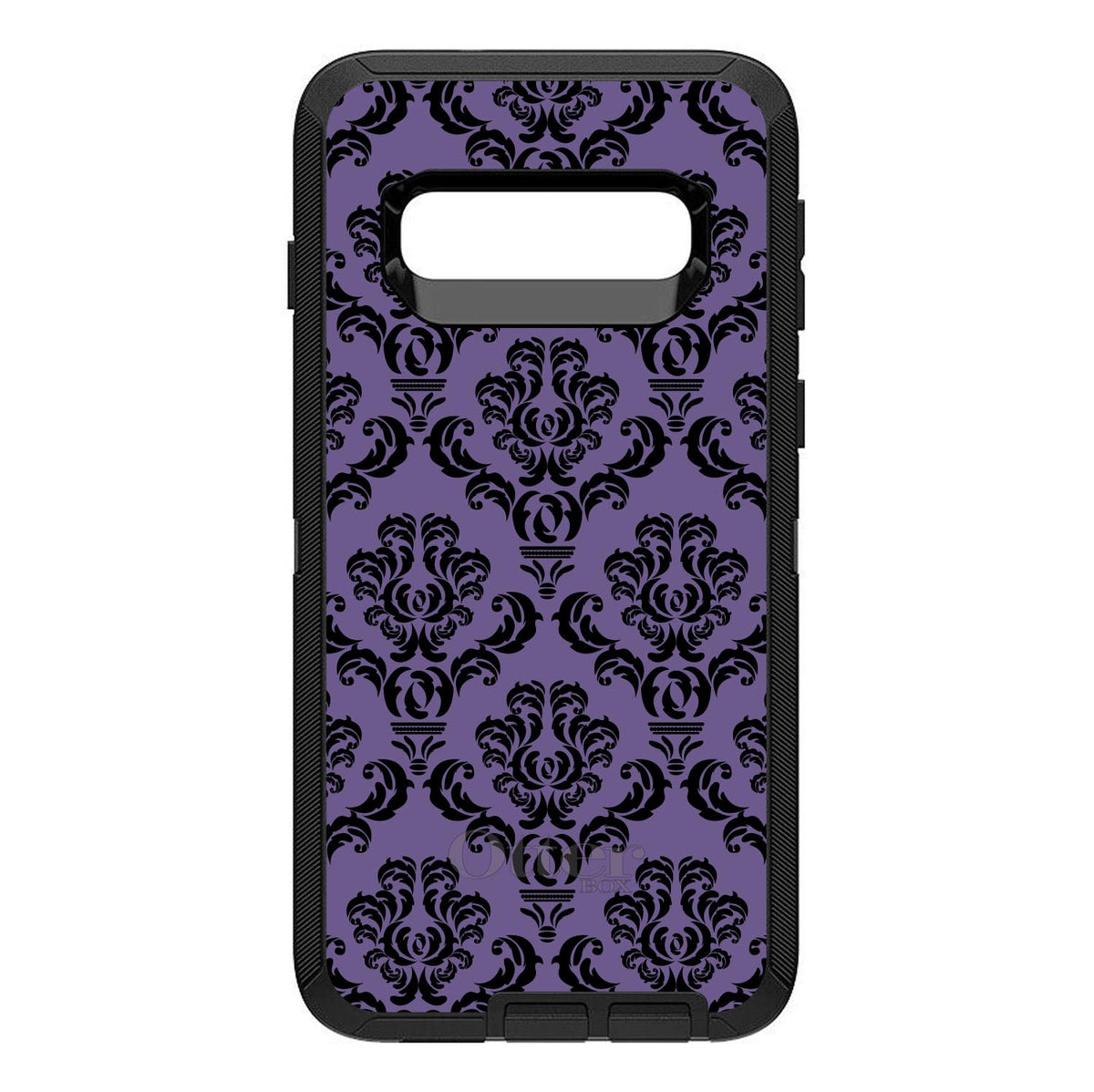Purple Black Damask Floral OtterBox Defender Case for iPhone & Galaxy, view 9