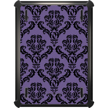 DistinctInk™ OtterBox Defender Series Case for Apple iPad / iPad Pro / iPad Air / iPad Mini - Purple Black Damask Floral