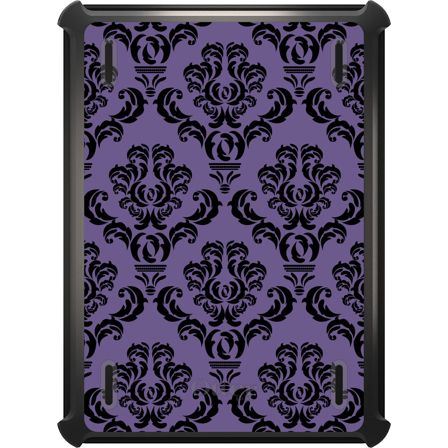 DistinctInk™ OtterBox Defender Series Case for Apple iPad / iPad Pro / iPad Air / iPad Mini - Purple Black Damask Floral