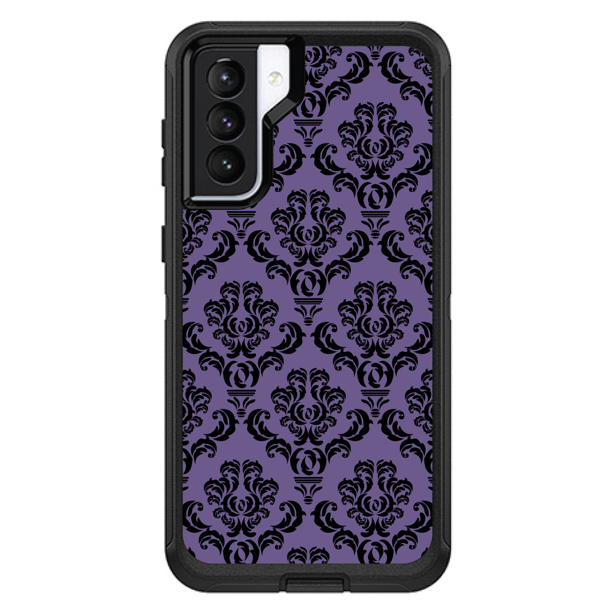 Purple Black Damask Floral OtterBox Defender Case for iPhone & Galaxy, view 5