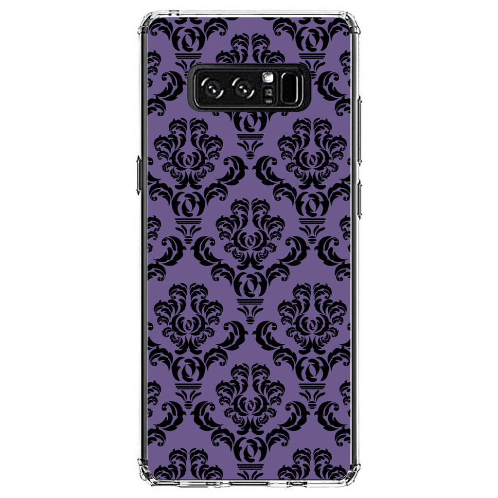 Purple Black Damask Floral Clear Shockproof iPhone Case, view 12