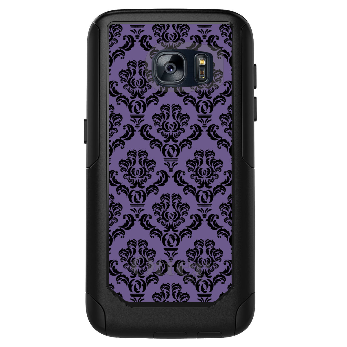 Purple Black Damask Floral OtterBox Commuter Case for iPhone & Galaxy, view 11