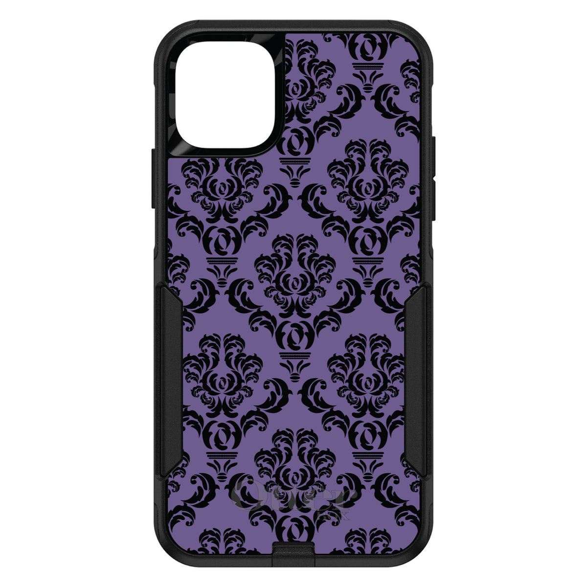 Purple Black Damask Floral OtterBox Commuter Case for iPhone & Galaxy, view 2