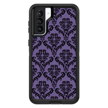 DistinctInk™ OtterBox Defender Series Case for Apple iPhone / Samsung Galaxy / Google Pixel - Purple Black Damask Floral
