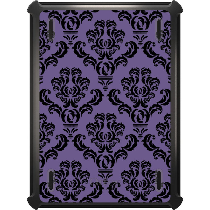 DistinctInk™ OtterBox Defender Series Case for Apple iPad / iPad Pro / iPad Air / iPad Mini - Purple Black Damask Floral