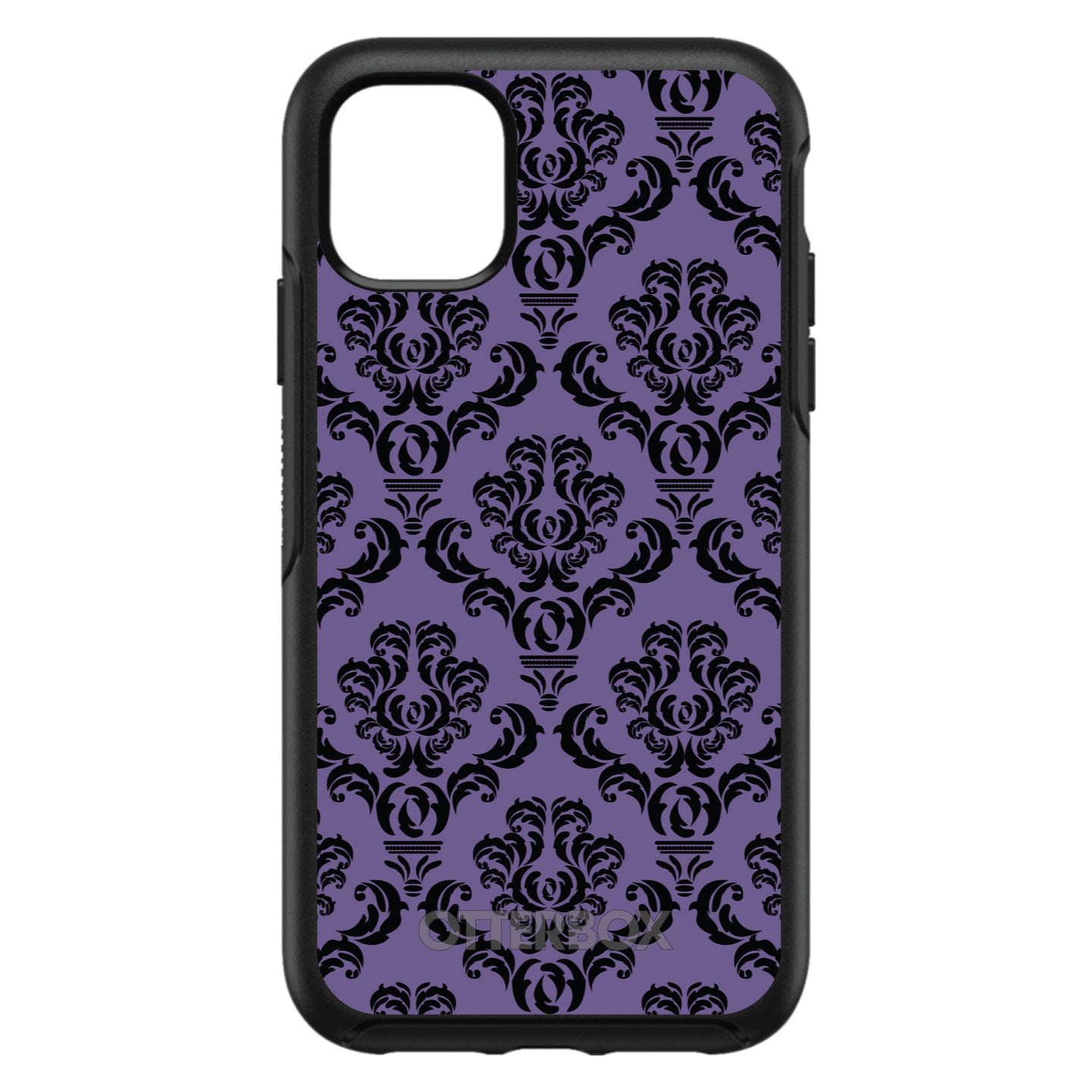 DistinctInk™ OtterBox Symmetry Series Case for Apple iPhone / Samsung Galaxy / Google Pixel - Purple Black Damask Floral