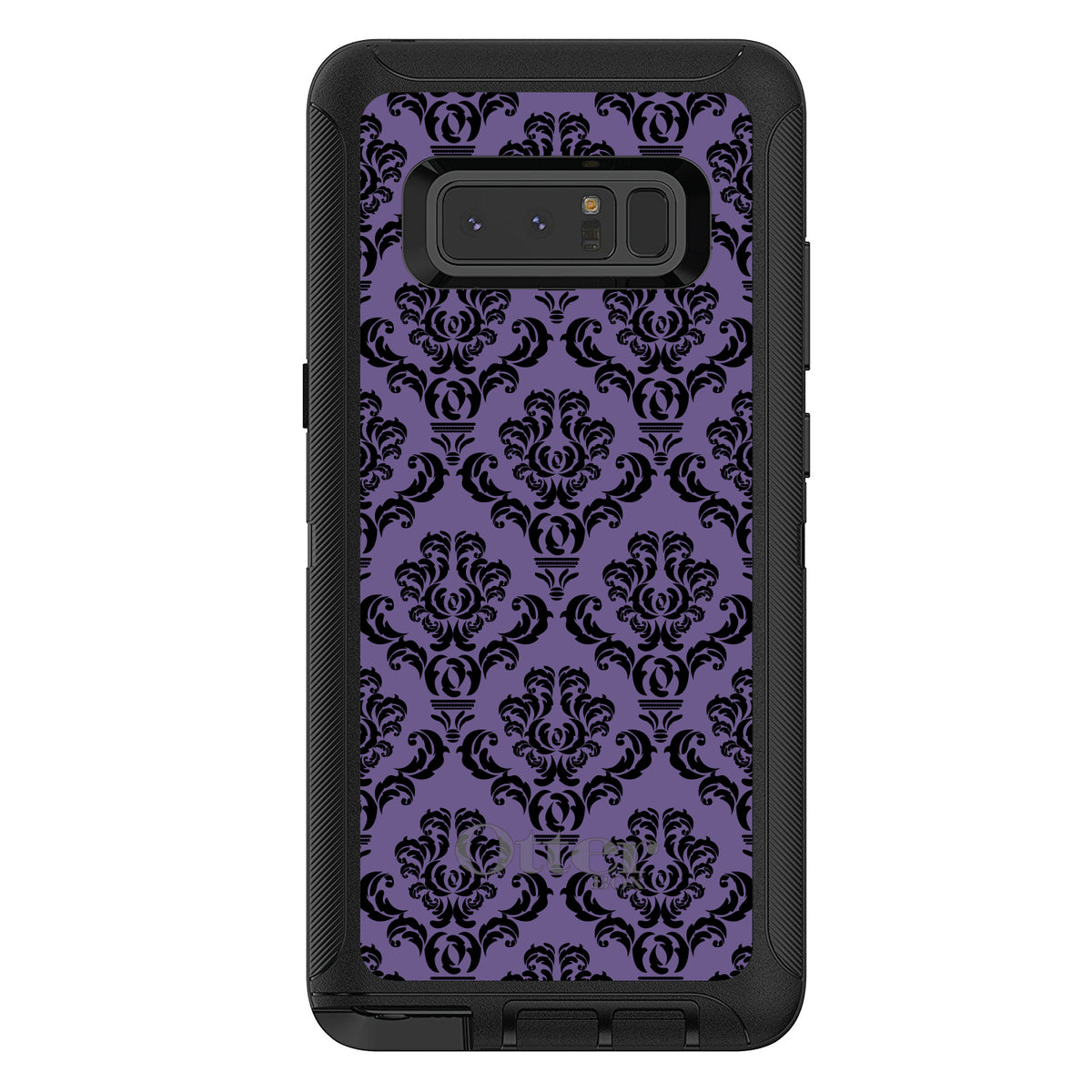 Purple Black Damask Floral OtterBox Defender Case for iPhone & Galaxy, view 17
