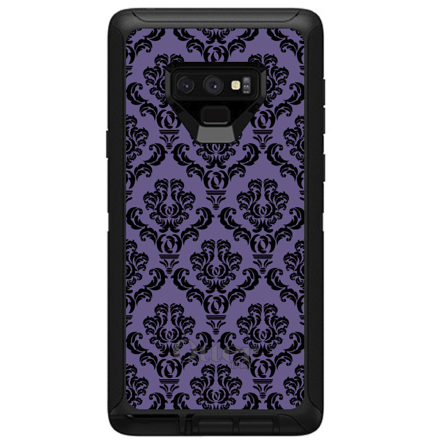 Purple Black Damask Floral OtterBox Defender Case for iPhone & Galaxy, view 16