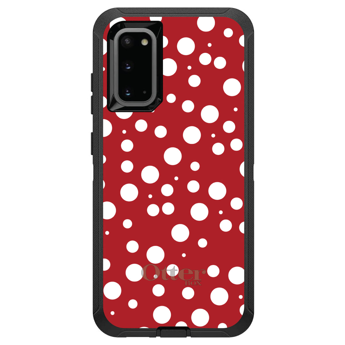 Red White Bubbles Polka Dots OtterBox Defender Case for iPhone & Galaxy, view 8