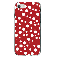 DistinctInk® Clear Shockproof Hybrid Case for Apple iPhone / Samsung Galaxy / Google Pixel - Red White Bubbles Polka Dots