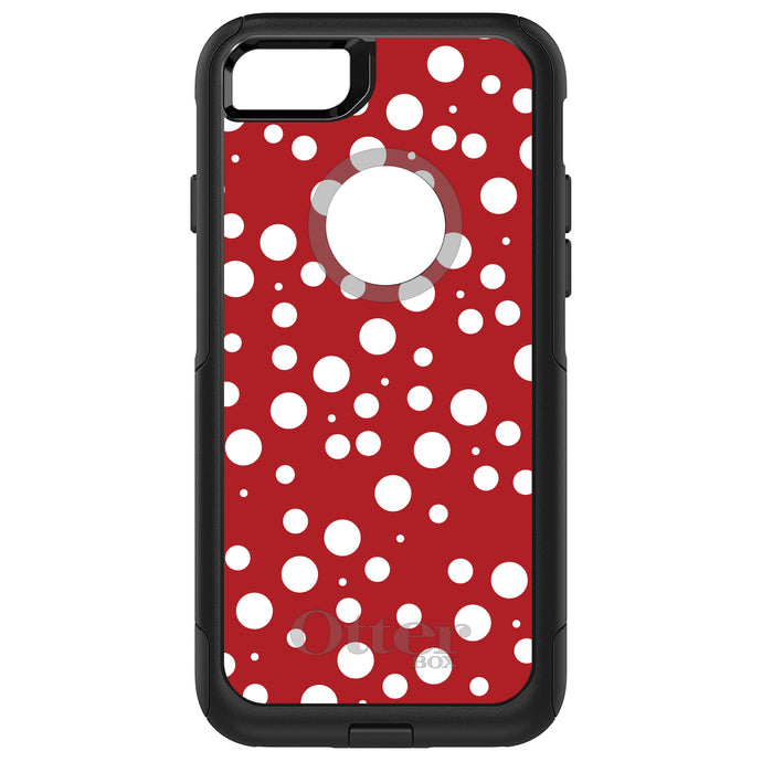 DistinctInk OtterBox Commuter Series Case for Apple iPhone or Samsung Galaxy - Red White Bubbles Polka Dots