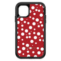 Red White Bubbles Polka Dots OtterBox Defender Case for iPhone & Galaxy, view 2