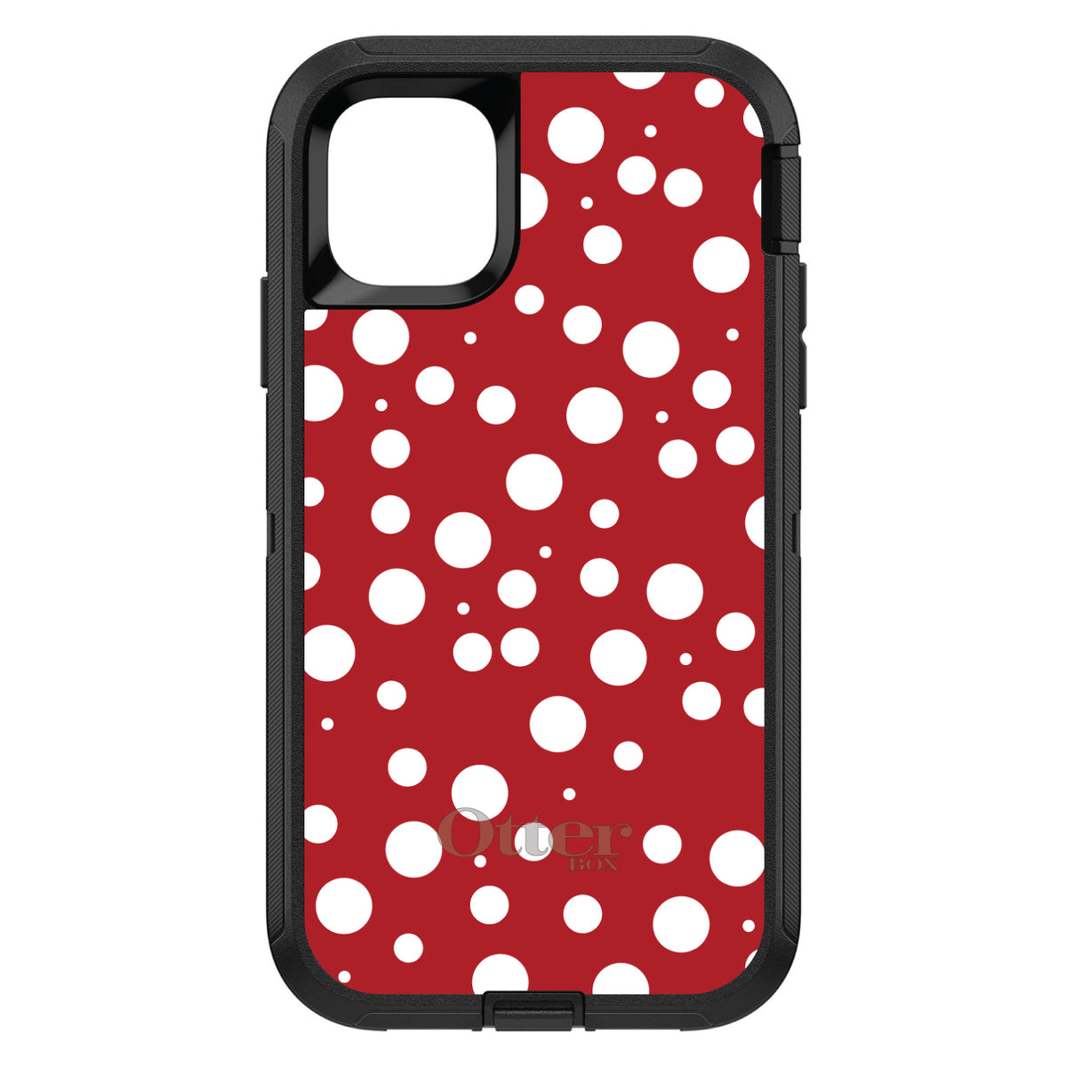 Red White Bubbles Polka Dots OtterBox Defender Case for iPhone & Galaxy, view 2