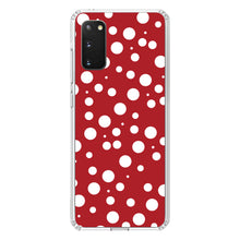 DistinctInk® Clear Shockproof Hybrid Case for Apple iPhone / Samsung Galaxy / Google Pixel - Red White Bubbles Polka Dots